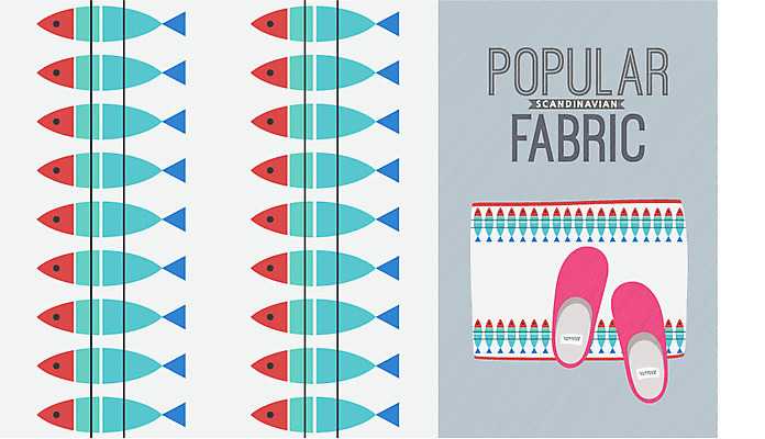 디자인 백그라운드 무늬 패턴 일러스트 자연 슬리퍼 북유럽 북유럽스타일 어류 사람없음 패턴백그라운드 매트 오브젝트 패브릭 국내일러스트 AI파일 유럽 신발 수중동물 직물 생태계 스타일 파일형식 벡터