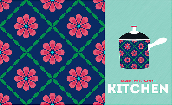 디자인 꽃 백그라운드 무늬 꽃무늬 패턴 일러스트 자연 주방용품 북유럽 북유럽스타일 사람없음 주방 패턴백그라운드 냄비 오브젝트 국내일러스트 AI파일 식물 유럽 생활용품 솥 생태계 스타일 파일형식 벡터