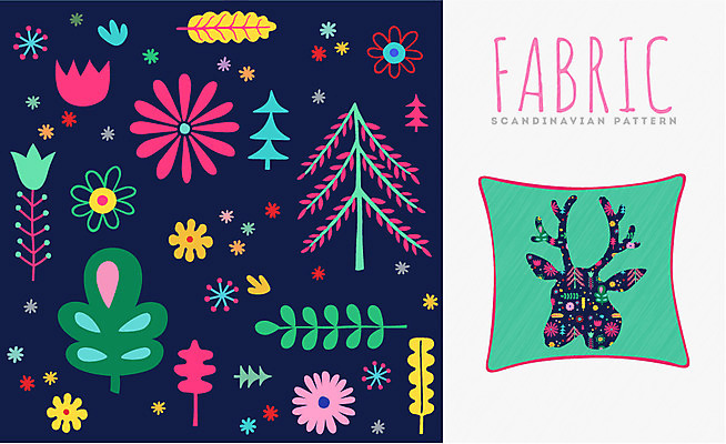 나무 동물 디자인 꽃 백그라운드 쿠션 무늬 꽃무늬 패턴 일러스트 자연 사슴 북유럽 북유럽스타일 사람없음 패턴백그라운드 오브젝트 패브릭 국내일러스트 AI파일 식물 유럽 포유류 직물 생태계 스타일 파일형식 벡터