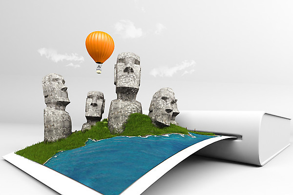 PSD 편집 편집이미지 여행 사람없음 관광지 3D 열기구 칠레 기념사진 모아이 편집3D 항공교통 남아메리카 디지털합성 석상 이스터섬 파일형식