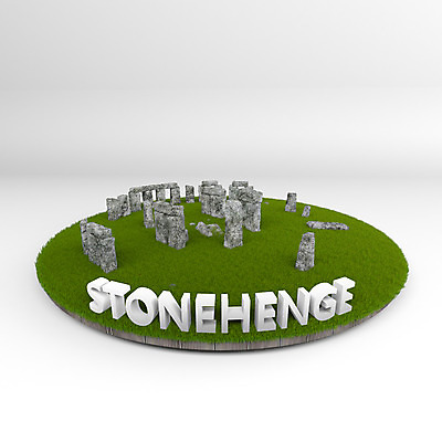 PSD 편집 편집이미지 알파벳 영어 여행 대문자 영국 잔디 사람없음 관광지 3D 돌_바위 스톤헨지 편집3D 식물 문자 유럽 디지털합성 파일형식