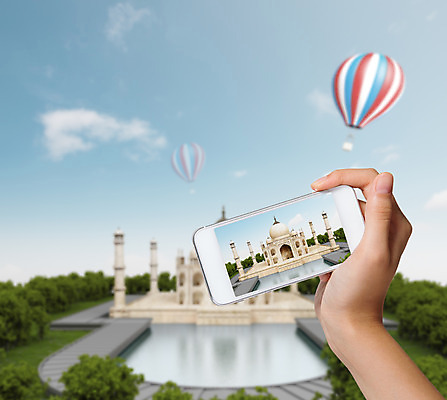 PSD 구름 편집 편집이미지 손 여행 하늘 한손 사람 아웃포커스 신체부위 관광지 스마트폰 3D 사진촬영 열기구 인도 타지마할 기념사진 편집3D 자연요소 아시아 항공교통 촬영기법 핸드폰 스마트기기 촬영 세계문화유산 디지털합성 파일형식