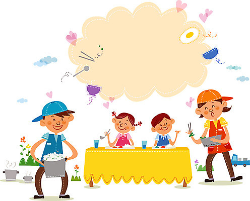 주간 구름 여자 남자 행복 어린이 음식 일러스트 탁자 밥 프레임 함께함 사람 여러명 성인 야외 식사 봉사 도움 급식 무료급식 국내일러스트 AI파일 자연요소 감정 가구 다수 컨셉 파일형식 벡터