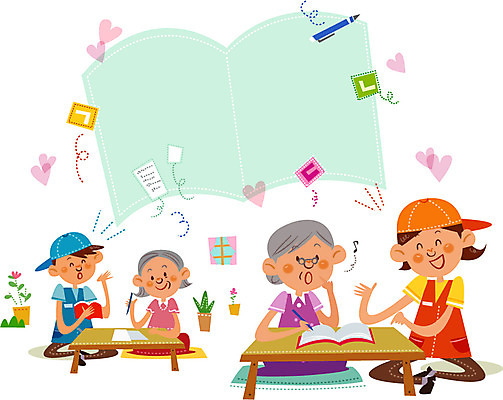 여자 노년 남자 행복 화분 일러스트 프레임 함께함 실내 방석 사람 여러명 성인 책 봉사 도움 자원봉사자 책상 공부방 노인만 성인만 국내일러스트 AI파일 감정 가구 다수 컨셉 내부 파일형식 벡터