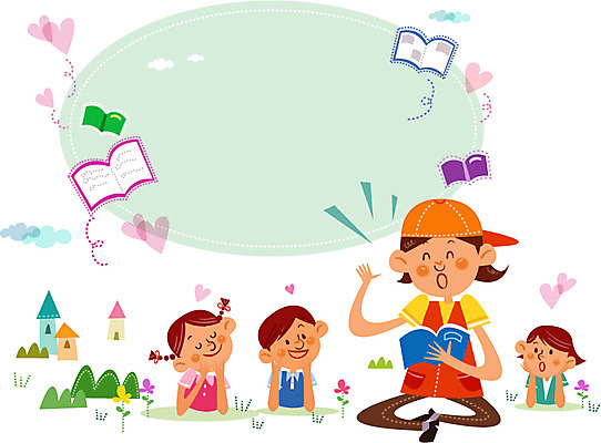 주간 구름 여자 남자 행복 어린이 일러스트 프레임 함께함 사람 초원 여러명 성인 야외 책 독서 봉사 도움 자원봉사자 국내일러스트 AI파일 자연요소 감정 다수 컨셉 파일형식 벡터