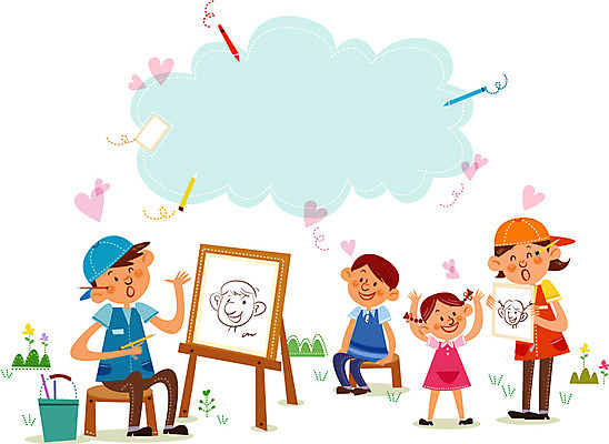 여자 남자 행복 어린이 일러스트 프레임 함께함 미술 사람 여러명 성인 봉사 도움 자원봉사자 이젤 그림 국내일러스트 AI파일 감정 다수 컨셉 문화예술 미술도구 파일형식 벡터