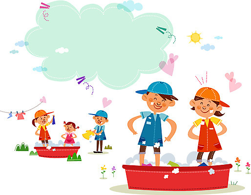 주간 구름 여자 남자 행복 어린이 일러스트 프레임 함께함 사람 여러명 성인 야외 하트 봉사 도움 자원봉사자 빨래 국내일러스트 AI파일 자연요소 모양 감정 다수 컨셉 가사 파일형식 벡터