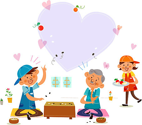 여자 노년 남자 행복 과일 일러스트 프레임 함께함 실내 방석 사람 취미 세명 하트 봉사 도움 자원봉사자 사과 요양원 바둑 노인만 성인만 국내일러스트 AI파일 모양 감정 컨셉 놀이 성인 내부 파일형식 벡터