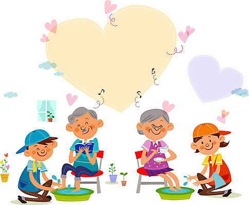 여자 노년 남자 행복 화분 일러스트 티타임 프레임 함께함 사람 여러명 독서 하트 봉사 도움 자원봉사자 발씻기 세숫대야 노인만 성인만 국내일러스트 AI파일 모양 감정 다수 컨셉 휴식 성인 파일형식 벡터