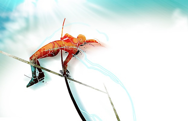 전신 PSD 남자 스포츠 올림픽 일러스트 캘리그라피 한명 사람 빛 달리기 바 자신감 막대기 장대 육상스포츠 열정 드로잉 장대높이뛰기 남자한명만 국내일러스트 1 감정 모션 미술 남자만 파일형식