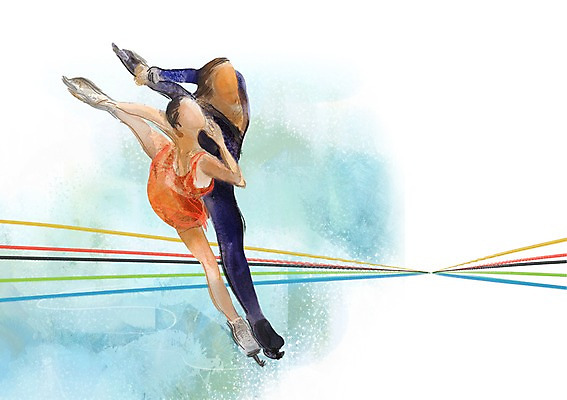 전신 PSD 계절 여자 남자 겨울 일러스트 겨울스포츠 동계올림픽 서기 사람 두명 자신감 피겨스케이팅 열정 국내일러스트 감정 스포츠 올림픽 모션 스케이팅 파일형식