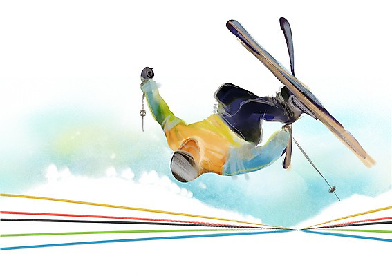 전신 PSD 계절 남자 겨울 일러스트 스키 겨울스포츠 동계올림픽 사람 자신감 열정 폴 프리스타일스키 남자만 국내일러스트 감정 스포츠 올림픽 스키용품 파일형식