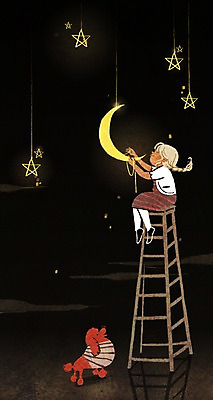 전신 PSD 여자 별 어린이 일러스트 사다리 밤하늘 한명 사람 앉기 달 강아지 야간 여자만 여자한명만 어린이만 소녀만 소녀한명만 국내일러스트 자연요소 1 모션 하늘 반려동물 도구 개 파일형식