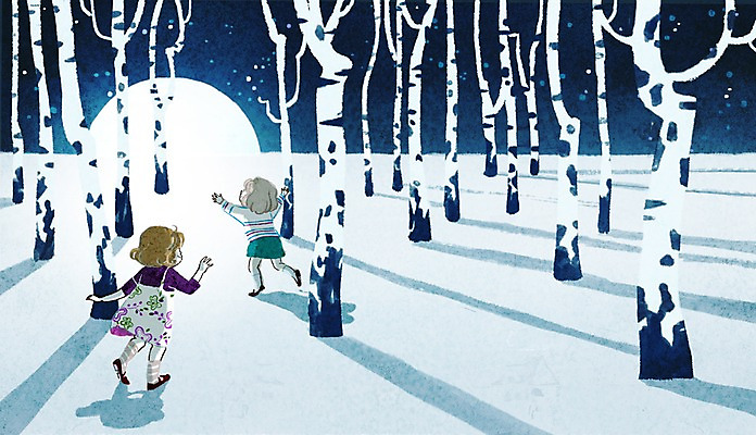 전신 PSD 나무 여자 별 어린이 일러스트 밤하늘 그림자 사람 소녀 두명 달리기 보름달 달 숲 자작나무 자작나무숲 여자만 어린이만 소녀만 국내일러스트 자연요소 식물 모션 하늘 야간 파일형식