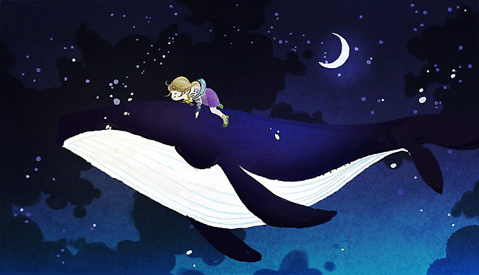 전신 PSD 동물 구름 한마리 여자 별 어린이 일러스트 밤하늘 하늘 한명 사람 야외 달 승차 야간 고래 여자만 여자한명만 어린이만 소녀만 소녀한명만 국내일러스트 자연요소 1 포유류 모션 수중동물 파일형식