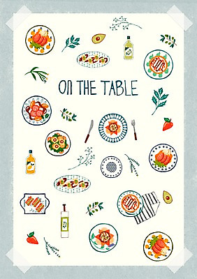 PSD 식물 꽃 음식 백그라운드 포크 스티커 잎 패턴 일러스트 북유럽 북유럽스타일 종류 사람없음 주스 풀 나이프 올리브오일 사과 손수건 아보카도 아기자기 국내일러스트 식기 유럽 음료 컨셉 무늬 과일 칼 기름_음식 스타일 파일형식