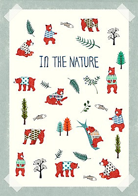 PSD 나무 식물 동물 꽃 포즈 백그라운드 스티커 잎 패턴 일러스트 곰 북유럽 북유럽스타일 종류 어류 사람없음 풀 불곰 아기자기 국내일러스트 유럽 컨셉 무늬 포유류 수중동물 스타일 파일형식