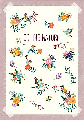 PSD 식물 동물 꽃 포즈 백그라운드 스티커 잎 패턴 일러스트 조류 북유럽 북유럽스타일 종류 사람없음 풀 아기자기 국내일러스트 유럽 컨셉 무늬 스타일 파일형식