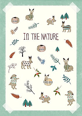 PSD 나무 식물 동물 열매 꽃 포즈 백그라운드 스티커 잎 패턴 일러스트 북유럽 북유럽스타일 종류 사람없음 토끼 풀 아기자기 국내일러스트 유럽 컨셉 무늬 포유류 반려동물 스타일 파일형식