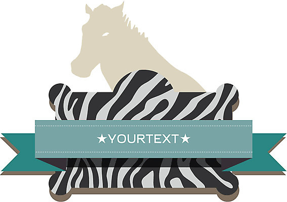 모양 동물 리본 상징 백그라운드 스티커 무늬 일러스트 텍스트 사람없음 라벨 웹 말_동물 심볼 배지 얼룩말 얼룩무늬 엘리먼트 국내일러스트 AI파일 인터넷 포유류 프레임 파일형식 벡터