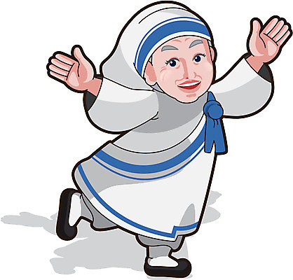 서양인 외국인 캐릭터 여자 일러스트 한명 사람 성인 봉사 역사 성자 위인 수녀 테레사 여자만 여자한명만 성인여자만 성인만 일러캐릭터 AI파일 1 종교 인종 천주교 도움 파일형식 벡터