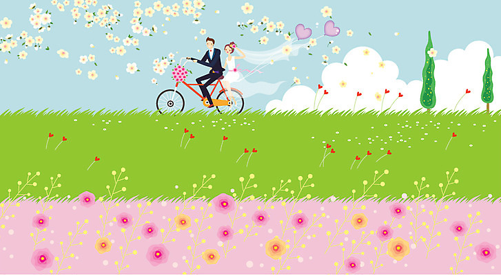 주간 나무 구름 부부 여자 남자 꽃 결혼 데이트 일러스트 자연 휴식 사랑 사람 동양인 야외 두명 자전거 산책 로맨틱 신혼여행 하트 풍선 자전거길 국내일러스트 AI파일 자연요소 모양 식물 커플 감정 길 컨셉 인종 이벤트 바이크 생태계 파일형식 벡터