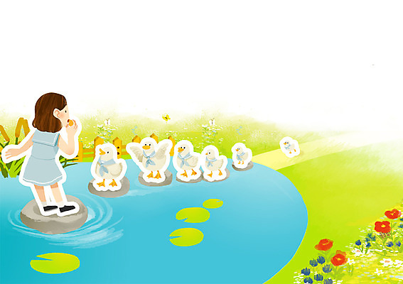 주간 PSD 동물 여자 호수 어린이 새끼 여러마리 일러스트 오리 함께함 한명 사람 야외 물 돌_바위 호루라기 지휘 소통 여자만 여자한명만 어린이만 소녀만 소녀한명만 국내일러스트 자연요소 1 다수 컨셉 조류 파일형식