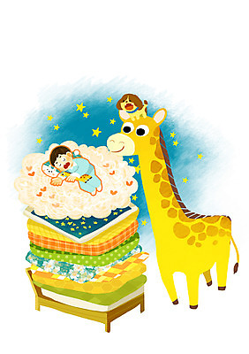 PSD 동물 구름 남자 별 어린이 일러스트 함께함 한명 사람 꿈 잠옷 침대 잠 개 강아지 기린 소통 남자만 남자한명만 어린이만 소년만 소년한명만 국내일러스트 자연요소 1 옷 가구 컨셉 포유류 반려동물 파일형식