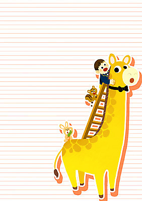 PSD 동물 남자 어린이 일러스트 사다리 나비넥타이 함께함 한명 사람 당근 토끼 기린 다람쥐 도토리 소통 남자만 남자한명만 어린이만 소년만 소년한명만 국내일러스트 1 컨셉 포유류 넥타이 뿌리채소 반려동물 견과류 도구 설치류 파일형식