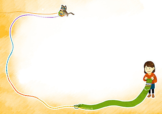 PSD 동물 여자 어린이 백그라운드 일러스트 프레임 함께함 한명 사람 목도리 고양이 뜨개질 털실 스웨터 니트 소통 여자만 여자한명만 어린이만 소녀만 소녀한명만 국내일러스트 1 잡화 컨셉 상의 포유류 취미 반려동물 실 파일형식