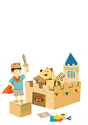 PSD 동물 남자 종이 어린이 날개 일러스트 놀이 왕관 가위 함께함 한명 사람 상자 성 칼 개 강아지 망토 크레파스 테이프 색종이 소통 남자만 남자한명만 어린이만 소년만 소년한명만 국내일러스트 1 건축물 컨셉 포유류 문구용품 학용품 반려동물 파일형식