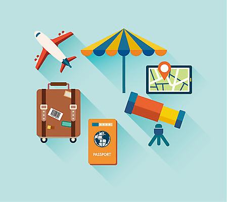 여행 백그라운드 일러스트 비행기 사람없음 스마트폰 캐리어 망원경 파라솔 세계여행 플랫 오브젝트 여권 국내일러스트 AI파일 항공교통 대중교통 핸드폰 스마트기기 세계 여행가방 파일형식 벡터