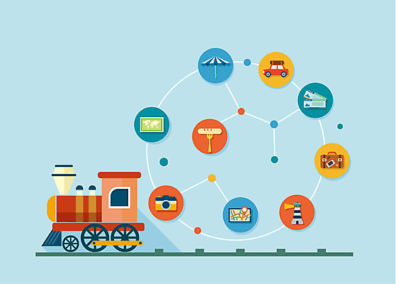음식 여행 백그라운드 지도 일러스트 자동차 등대 사람없음 카메라 여행가방 기차 파라솔 티켓 플랫 연결 기차여행 국내일러스트 AI파일 육상교통 가방 대중교통 전자제품 파일형식 벡터