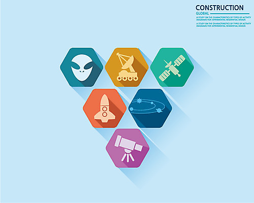 컬러 과학 백그라운드 일러스트 통신 사람없음 컬러풀 우주 망원경 인공위성 외계인 플랫 우주선 은하계 국내일러스트 AI파일 미확인물체 파일형식 벡터