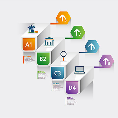 알파벳 영어 화살표 컬러 백그라운드 일러스트 돋보기 부동산 그래프 사람없음 건물 경제 노트북 컬러풀 숫자 인포그래픽 국내일러스트 AI파일 문자 건축물 전자제품 재산 파일형식 벡터