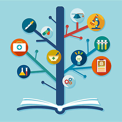 나무 식물 백그라운드 일러스트 졸업 의학 아이디어 현미경 사람없음 책 약 플랫 비커 설정 국내일러스트 AI파일 교육 컨셉 실험기구 파일형식 벡터