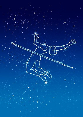 PSD 편집 편집이미지 별 스포츠 백그라운드 하늘 사람모양 사람없음 반짝임 운동 우주 별자리 장대높이뛰기 이미지편집 자연요소 모양 모션 건강 육상스포츠 파일형식