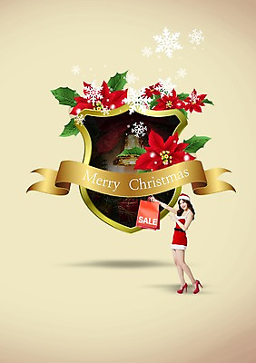 PSD 편집이미지 여자 크리스마스 산타모자 산타옷 한명 사람 동양인 성인 장식 쇼핑백 라벨 세일 한국인 눈송이 여자만 여자한명만 성인여자만 성인만 이미지편집 모자_잡화 1 옷 기념일 가방 프레임 눈_날씨 인종 파일형식