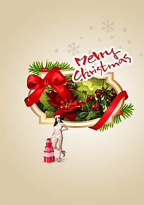 전신 PSD 편집이미지 여자 수영복 리본 크리스마스 산타모자 선물 한명 사람 동양인 성인 장식 선물상자 상자 비키니 라벨 한국인 눈송이 여자만 여자한명만 성인여자만 성인만 이미지편집 모자_잡화 1 옷 기념일 프레임 눈_날씨 인종 파일형식