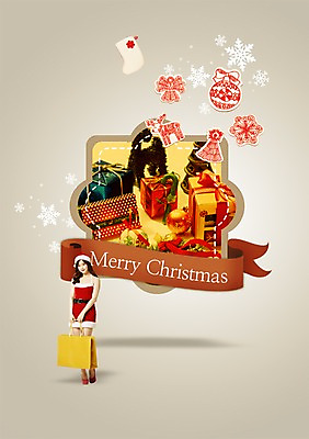 전신 PSD 편집이미지 여자 크리스마스 산타모자 산타옷 선물 한명 사람 동양인 성인 장식 선물상자 상자 쇼핑백 라벨 한국인 눈송이 여자만 여자한명만 성인여자만 성인만 이미지편집 모자_잡화 1 옷 기념일 가방 프레임 눈_날씨 인종 파일형식