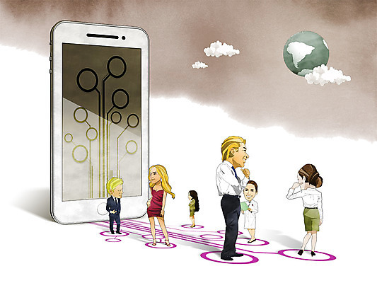 PSD 라이프스타일 여자 남자 지구 선 백그라운드 일러스트 통신 사람 여러명 성인 스마트폰 글로벌 연결 스마트 성인만 국내일러스트 다수 컨셉 생활 핸드폰 스마트기기 파일형식