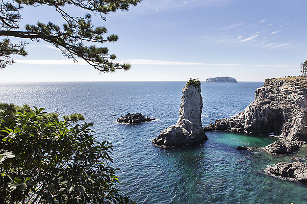 포토 JPG 주간 구름 바다 한국 풍경 사람없음 야외 제주도 돌_바위 바위 외돌개 국내포토 자연요소 아시아 파일형식