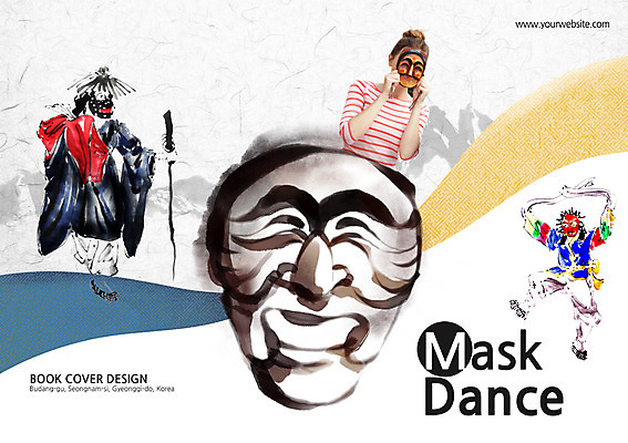 PSD 서양인 외국인 백인 템플릿 편집 한국문화 한국전통 전통 표지디자인 북디자인 출판디자인 여자 표지 전통문화 문화 백그라운드 북커버 한국 들기 사람 팜플렛 상반신 20대 성인 세명 춤 탈춤 전통무용 탈 하회탈 여자만 성인여자만 청년만 청년여자만 성인만 이미지템플릿 동양문화 아시아 모션 문화예술 가면 인종 청년 전통공연 파일형식