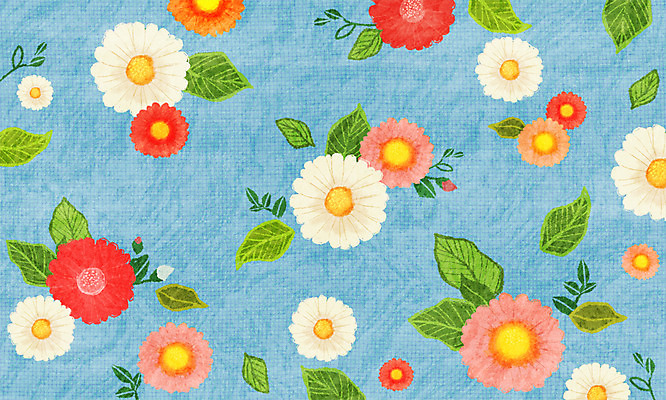 모양 PSD 식물 꽃 컬러 하늘색 백그라운드 잎 패턴 일러스트 사람없음 동그란 국내일러스트 무늬 파란색 파일형식