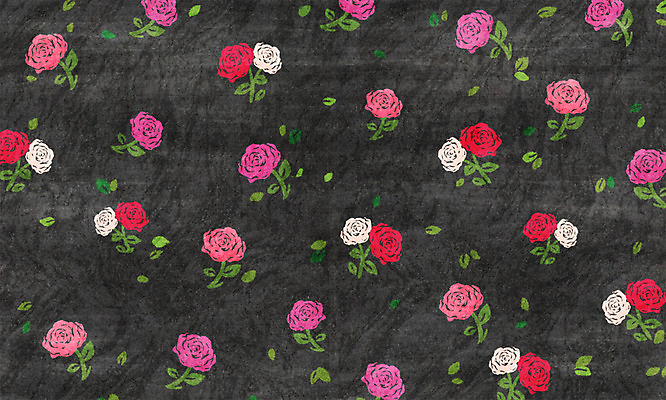 모양 PSD 식물 꽃 컬러 백그라운드 잎 패턴 일러스트 사람없음 장미 검은색 국내일러스트 무늬 파일형식