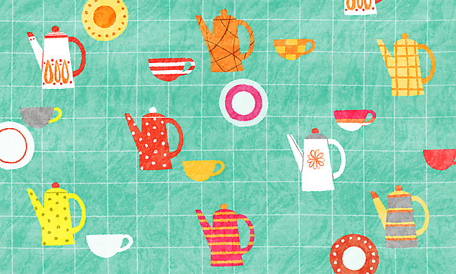 모양 PSD 식기 접시 컬러 백그라운드 패턴 일러스트 주전자 주방용품 사람없음 컵 체크무늬 민트색 국내일러스트 생활용품 무늬 파일형식