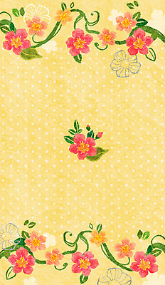 모양 PSD 식물 꽃 컬러 백그라운드 잎 패턴 일러스트 사람없음 노란색 물방울무늬 진달래 국내일러스트 무늬 파일형식