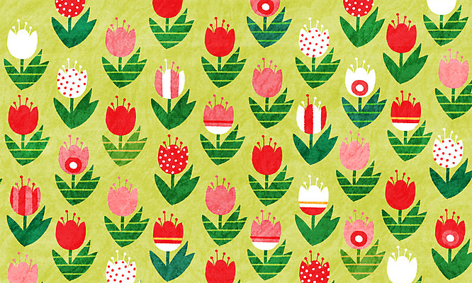 모양 PSD 식물 꽃 컬러 백그라운드 패턴 일러스트 사람없음 연두색 물방울무늬 줄무늬 튤립 국내일러스트 무늬 초록색 파일형식