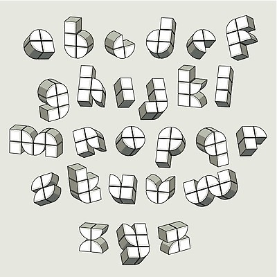 EPS 해외이미지 디자인 알파벳 영어 일러스트 타이포그라피 사람없음 세트 장난감 블록 흰색 플랫 소문자 조합형타이포 해외202004 해외일러스트 문자 컬러 파일형식 벡터 이미지허브