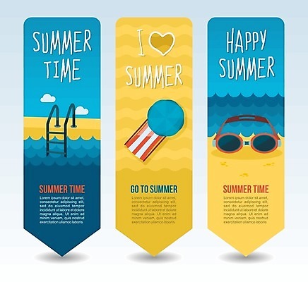 EPS 해외이미지 배너 세로배너 일러스트 사다리 수영장 사람없음 파란색 노란색 하트 파라솔 물안경 선베드 배너세트 해외202004 해외일러스트 모양 컬러 의자 세로 세트 도구 수영용품 파일형식 벡터 이미지허브